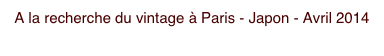 A la recherche du vintage à Paris - Japon - Avril 2014